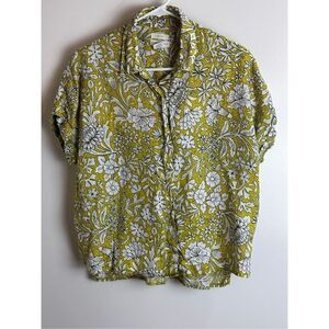 Rachel Ashwell green and white short sleeve top Size S